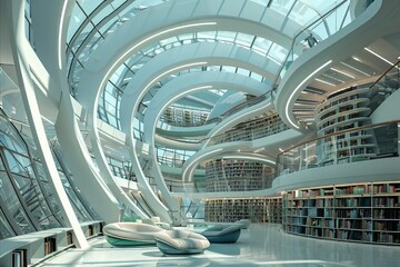 Fototapeta premium futuriatic modern library