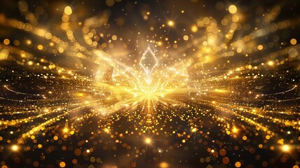 Naklejka premium gold symmetrical light with crown