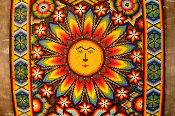 Mexican Traditional Huichol Decor of Sun
