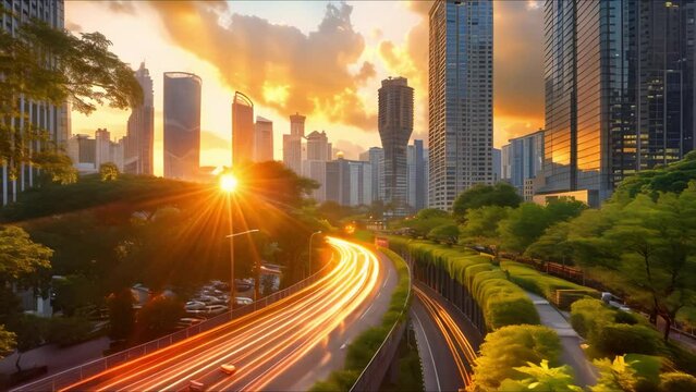 Smart Infrastructure: Urban Sustainability Program Tackling Climate Change, Pollution, and Urbanization. Concept Sustainability Programs, Climate Change, Pollution Reduction, Urban Development