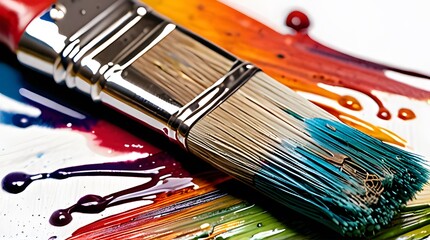 Fototapeta premium A set of brushes and paints for creating art