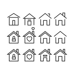 set of house icons