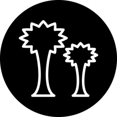 Dubai Tree Icon Style
