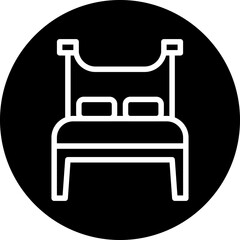 Double Bed Room Icon Style