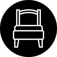 Single Bed Room Icon Style