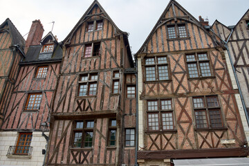 Place Plumereau is the heart of the historic center of Tours in France