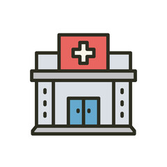 Clinic building icon. Health care concept. Vector illustration