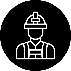 Obraz premium Firefighter Male Icon Style