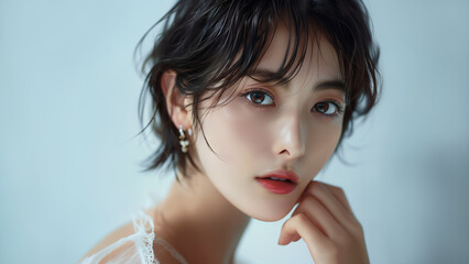 美人 かっこいい 女性モデル ショートヘア