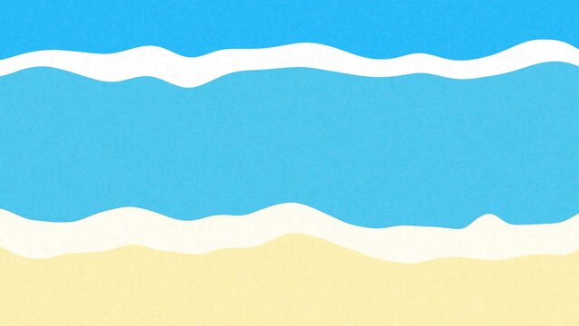 砂浜と海の波のシンプルなループアニメーション動画