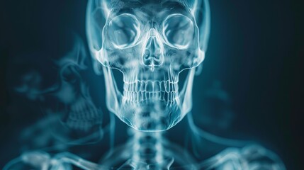Close-up x-ray image, detailed view of human skeleton, cutting-edge diagnostic tools, hospital health tech, precise medical visualization
