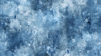 Seamless pattern of watercolor-style denim washes with subtle gradients and textures, showcasing a soft and modern aesthetic