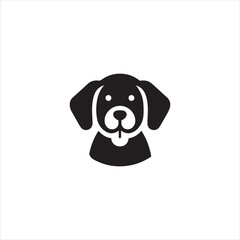 Vector silhouette of dog on white background
