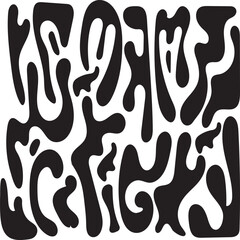 Liquid abstract organic blob shapes. Wavy elements bubbles and drops . EPS 10