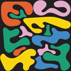 Liquid abstract organic blob shapes. Wavy elements bubbles and drops . EPS 10