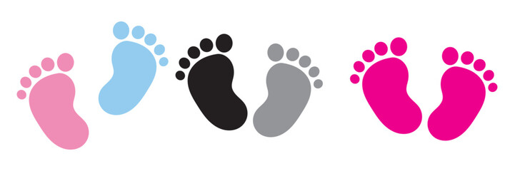 Baby footprint vector illustration for print and poster