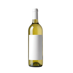 wine bottle with blank label and wine glass on Isolated transparent background png. generated with AI