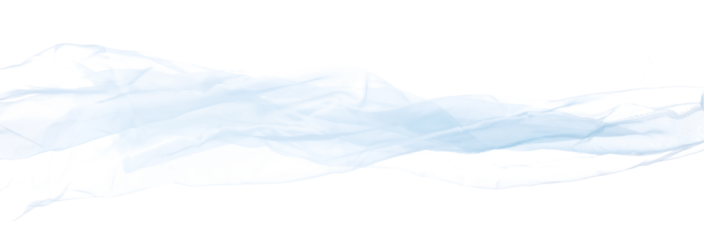 Blue sky Organza fabric flying in curve shape, Piece of textile blue sky organza fabric throw fall in air. White background isolated motion blur