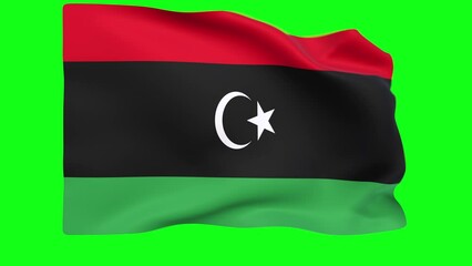 Waving flag of Libya Animation 3D render Method - Powered by Adobe