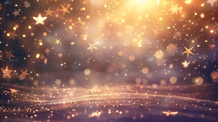 Create a sense of wonder and awe with a photo featuring a classy certificate banner surrounded by a celestial display of shining lights and falling star particles.