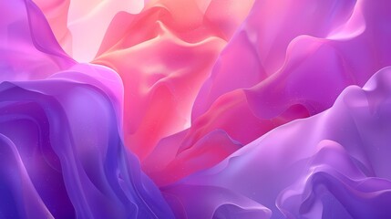 Obraz premium An abstract painting featuring wave forms in pink, purple, and blue, with a distinct pink hub at the image's core
