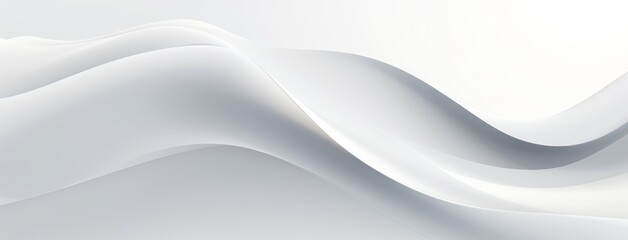 Abstract white wave background with smooth lines, minimalist designs, modern presentations, sleek websites, and clean digital artworks. Perfect for creating white geometric abstract background