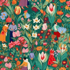 Floral seamless pattern, flower pattern, background.