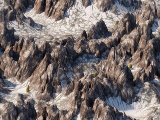 Seamless peaks mountains terrain texture map pattern.