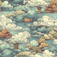 Clouds seamless pattern, texture, background.