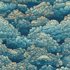 Clouds seamless pattern, texture, background.