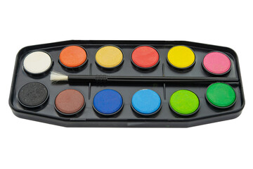 watercolor paints on a white background