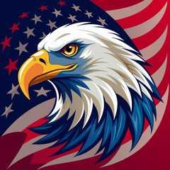 america-eagle-head-independence-day-design-templat