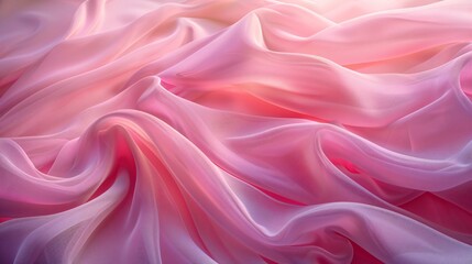 Obraz premium Close-up of soft pink fabric with gentle lighting