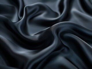 Obraz premium Close-up black silk fabric smooth texture