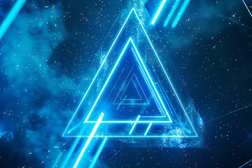 Abstract Blue Glowing Lines Technology Background