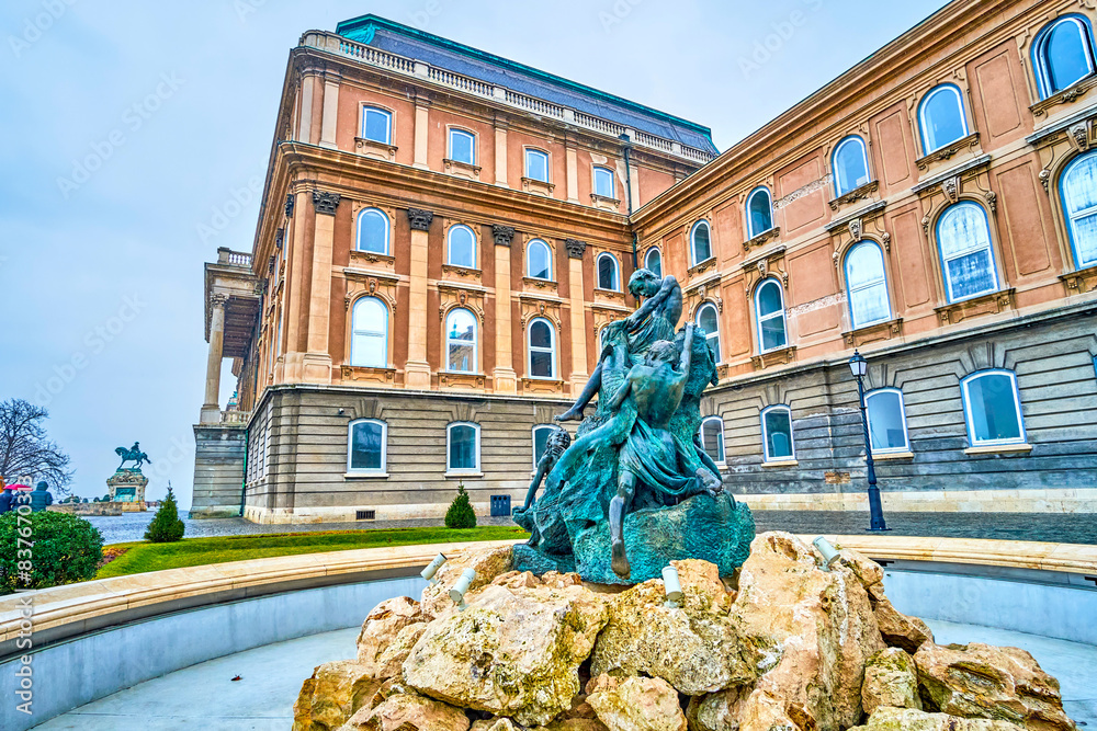 Poster The Fisherboys Fountain on Danube terrace in front of Buda Castle, Budapest, Hungary