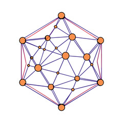 grid of connections. just lines and dots randomly placed and connected