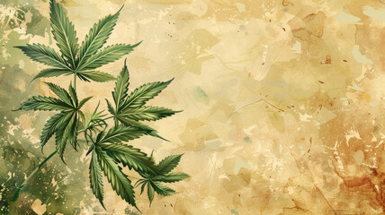 Vintage Cannabis Leaf Banner