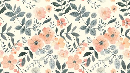 Seamless pastel colored floral and bicolor patterns for fabrics, curtains, bed sheets, tablecloths, and for printing on clothing.