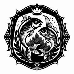 black-and-white-cognac-label-a-zodiac-2-fish-pisce