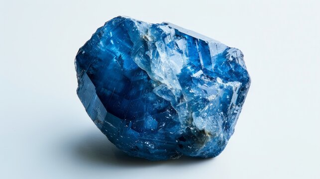 Jeremejevite stone, photographed in the studio on a white background, showing the surface details and beautiful color of the stone, Ai generated Images