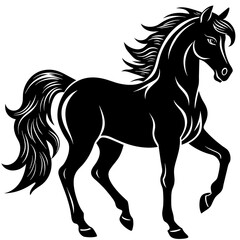 black-horse-silhouette-on-a-white-background