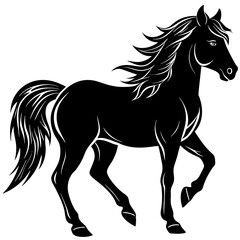black-horse-silhouette-on-a-white-background
