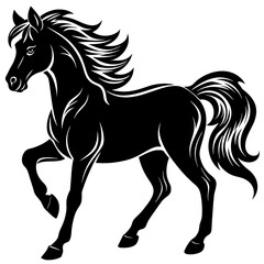 black-horse-silhouette-on-a-white-background