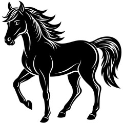 black-horse-silhouette-on-a-white-background