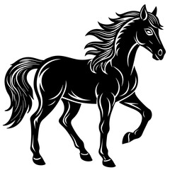 black-horse-silhouette-on-a-white-background