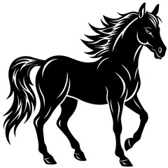 black-horse-silhouette-on-a-white-background