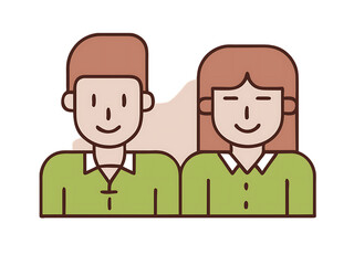 A vector illustration depicting male and female face silhouettes or icons, serving as avatars or profiles for unknown or anonymous individuals. The illustration portrays a man and a woman portrait.
