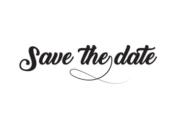 Save the date. Wavy elegant calligraphy spelling for decoration of the wedding invitation