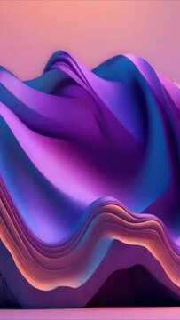 metallic pastel colors abstract liquid metal melting 3D shape art animation background - 4k 9x16 vertical social media new stock video footage animation design AI